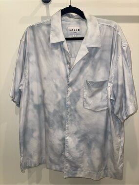 Solid Homme Men’s Blue Pocket Clouds Shirt Size M / 48 IT